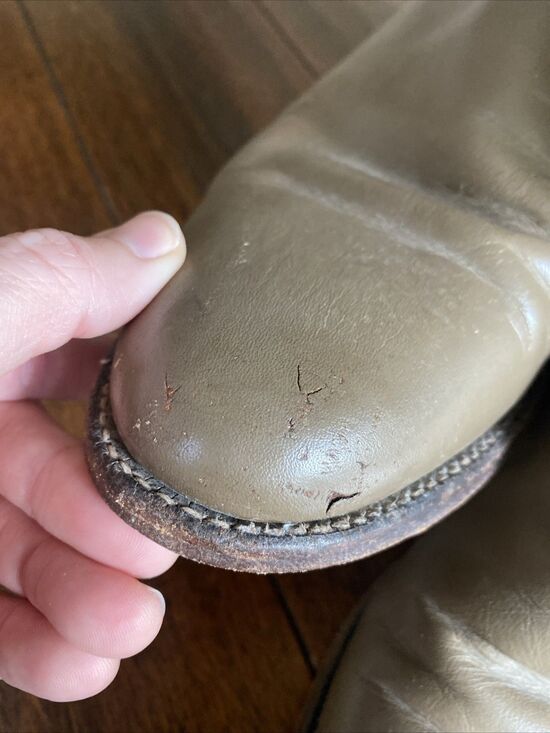 Justin Western Roper Cowboy Boots Made In USA 3033 Tan/Beige Leather Size 8.5 D